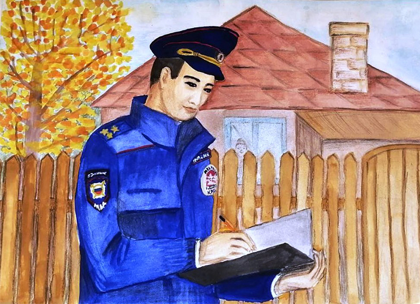 Мультяшный рисунок полицейского